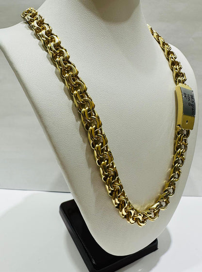 10K GOLD CHINO LINK CHAIN- 24" - 8.70mm, 86.5gm