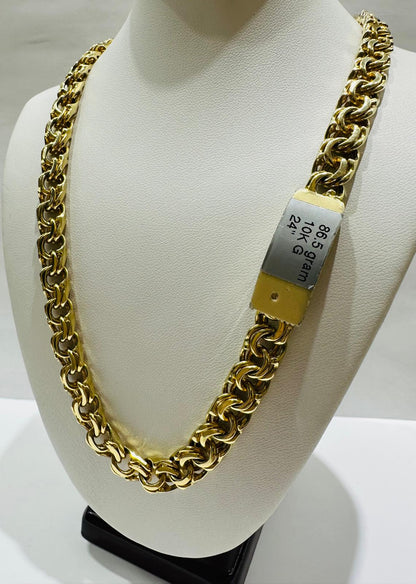 10K GOLD CHINO LINK CHAIN- 24" - 8.70mm, 86.5gm