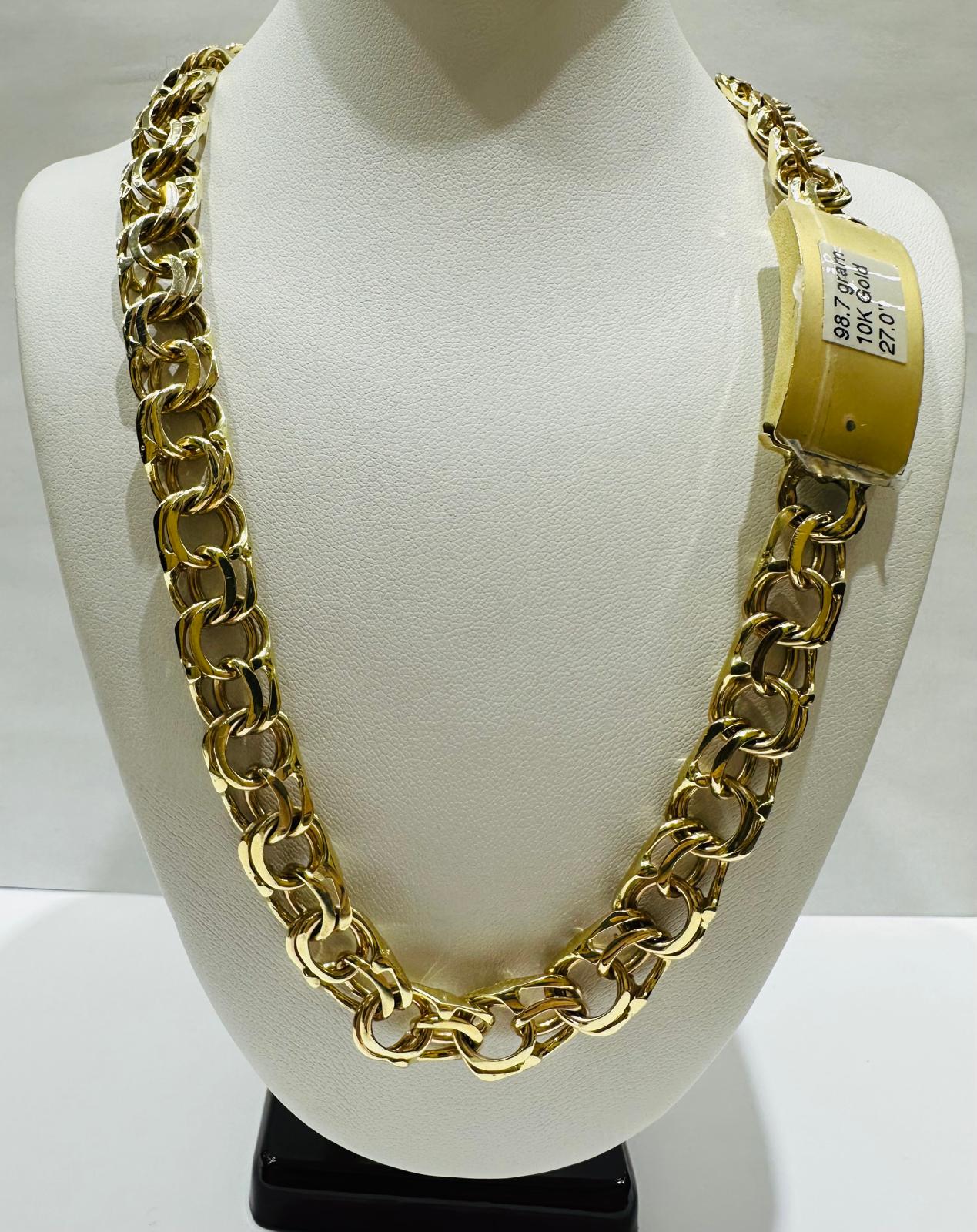 10K GOLD CHINO LINK CHAIN- 27" - 10.70mm, 98.7gm