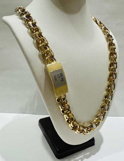10K GOLD CHINO LINK CHAIN- 17" - 9.80mm, 66.4gm