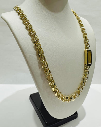 10K GOLD CHINO LINK CHAIN- 22" - 6.90mm, 38.2gm