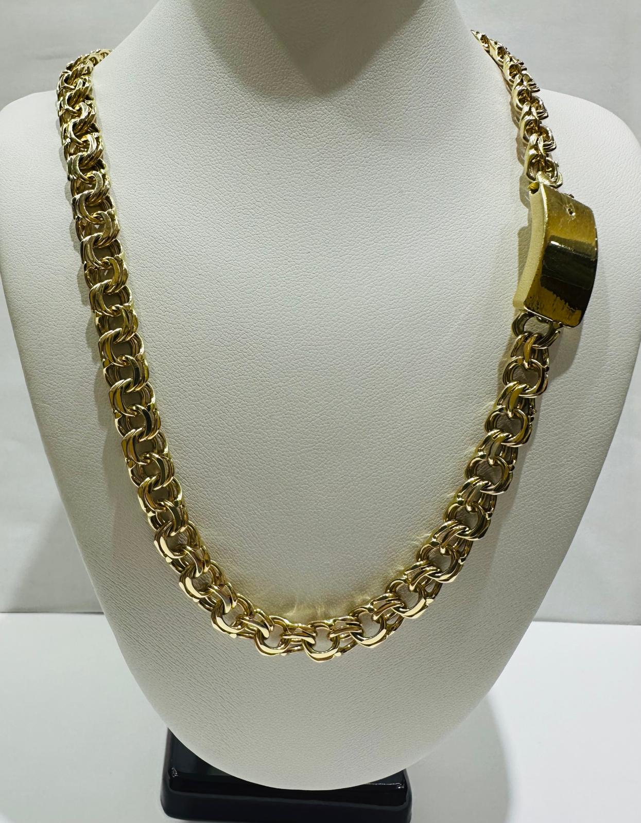 10K GOLD CHINO LINK CHAIN- 22" - 7.65mm, 51.1gm