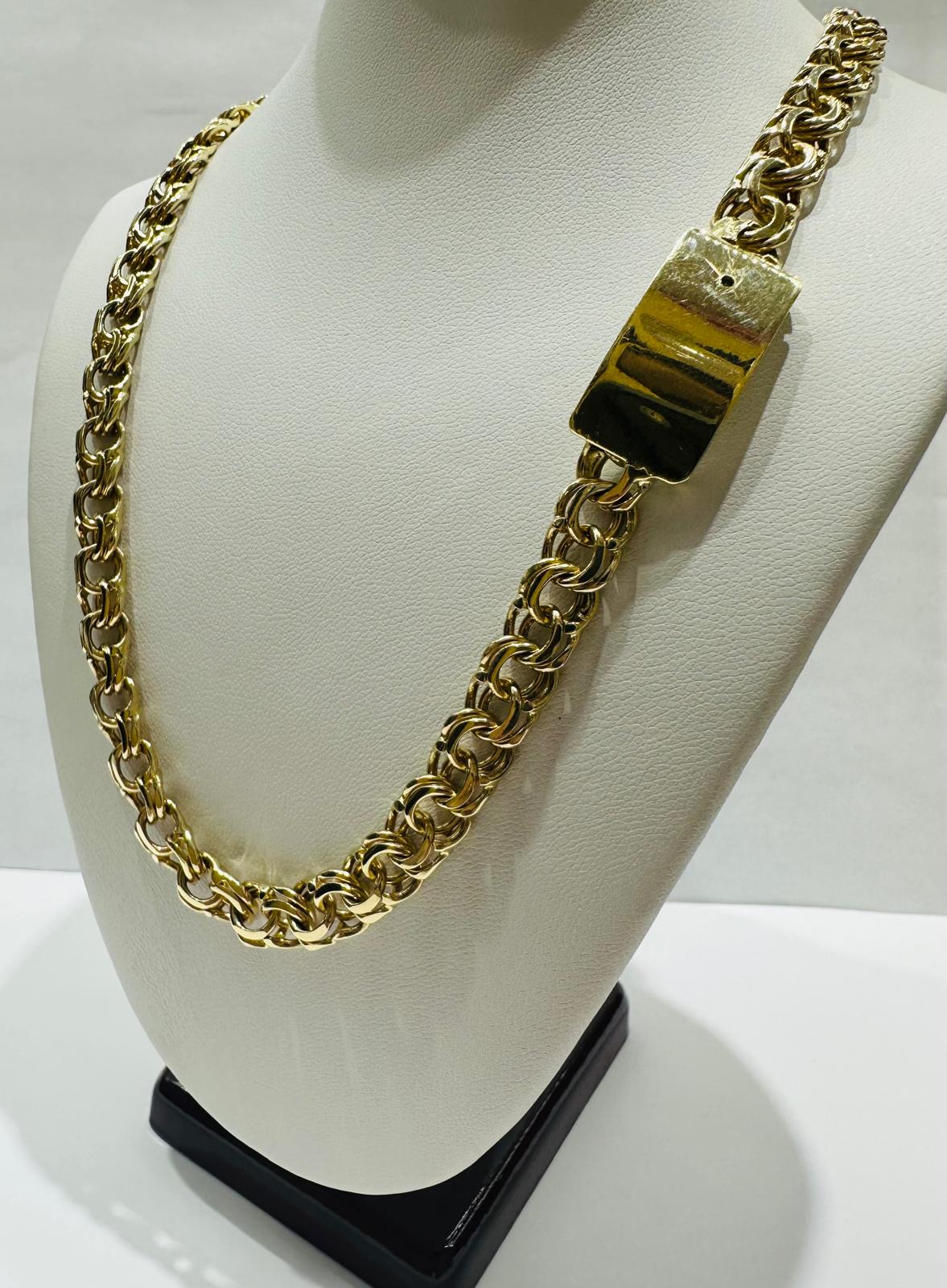 10K GOLD CHINO LINK CHAIN- 22" - 7.65mm, 51.1gm