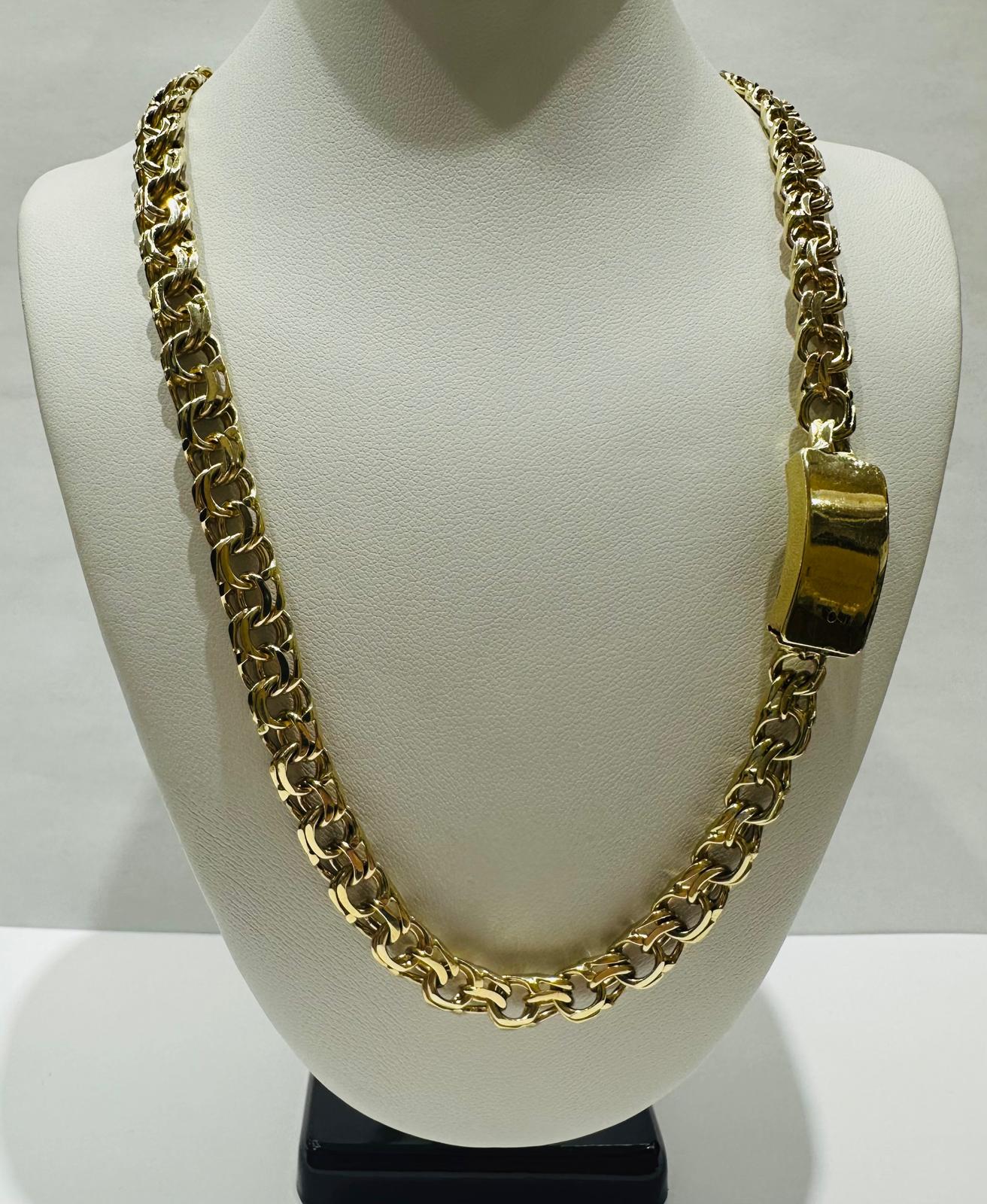 10K GOLD CHINO LINK CHAIN- 23" - 7.60mm, 52.6gm