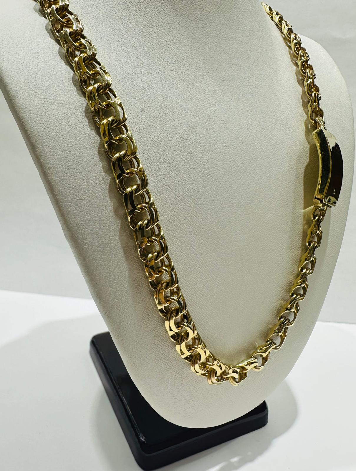 10K GOLD CHINO LINK CHAIN- 23" - 7.60mm, 52.6gm