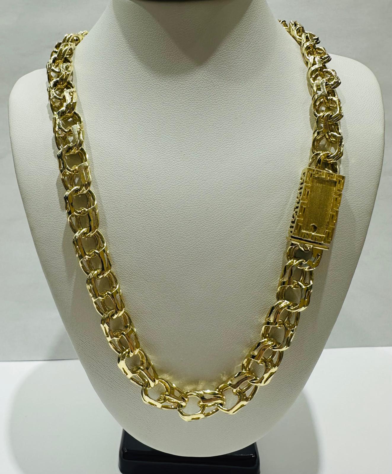 10K GOLD CHINO LINK CHAIN- 22" - 9.40mm, 72.8gm