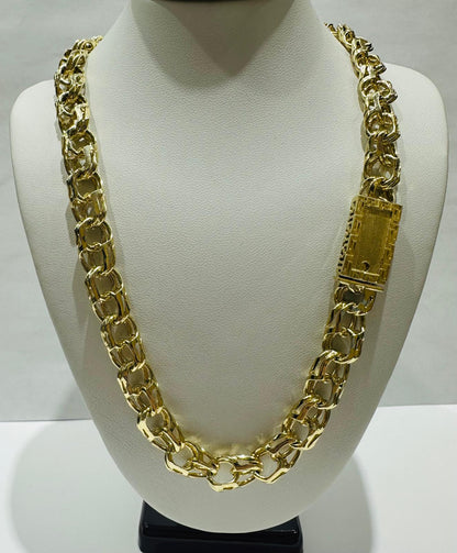 10K GOLD CHINO LINK CHAIN- 22" - 9.40mm, 72.8gm