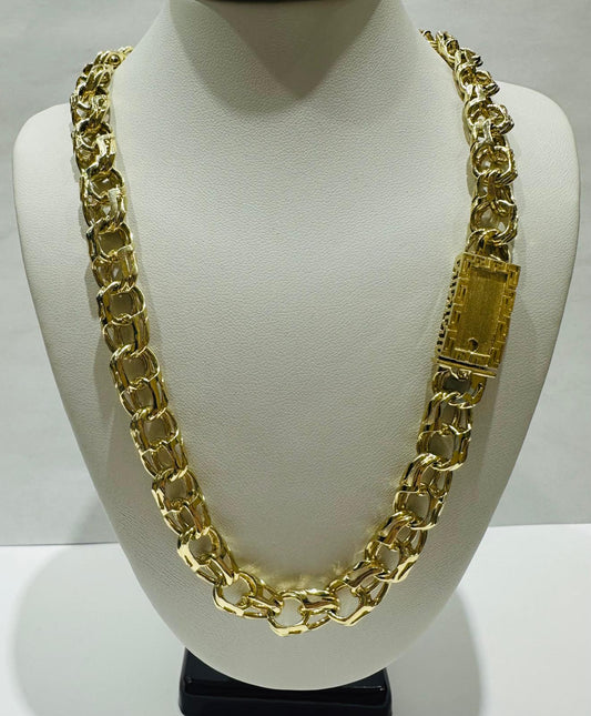 10K GOLD CHINO LINK CHAIN- 22" - 9.40mm, 72.8gm