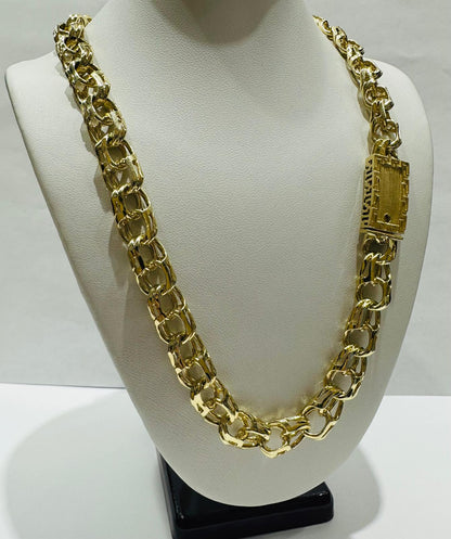 10K GOLD CHINO LINK CHAIN- 22" - 9.40mm, 72.8gm