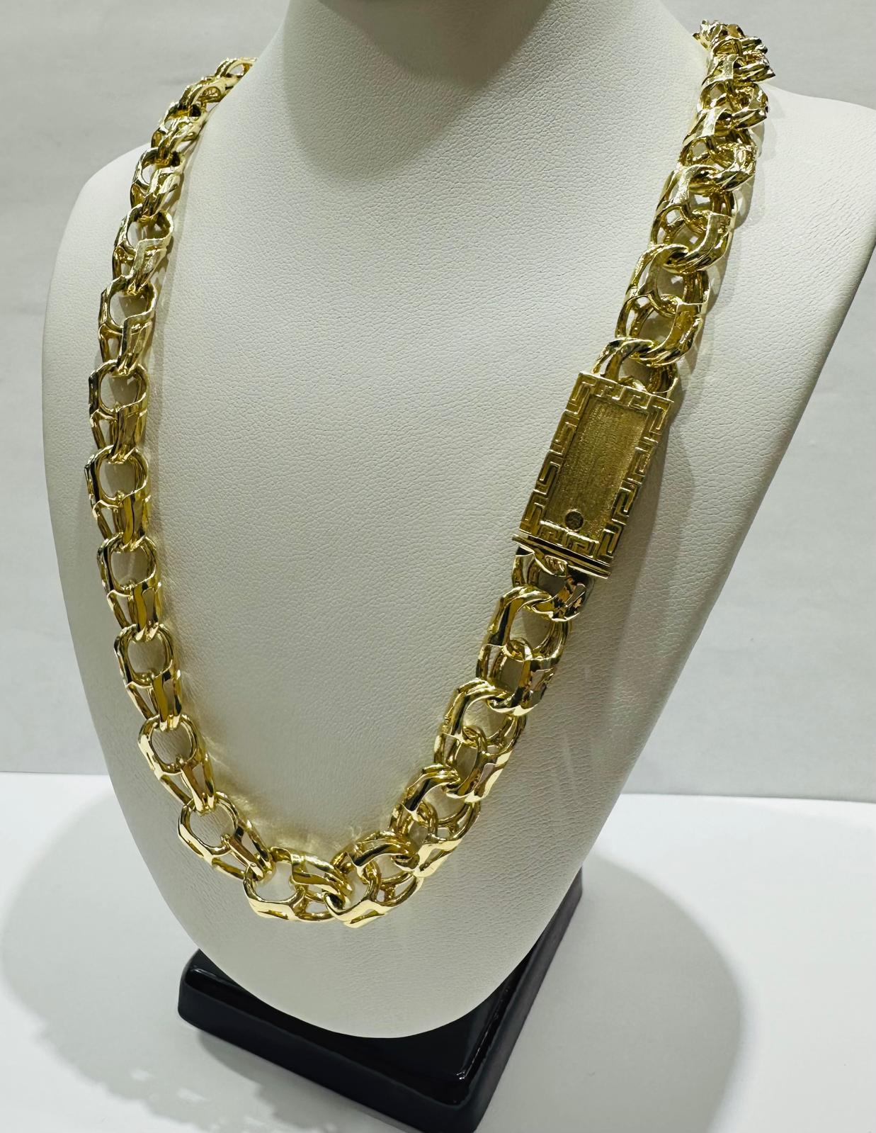 10K GOLD CHINO LINK CHAIN- 22" - 9.40mm, 72.8gm