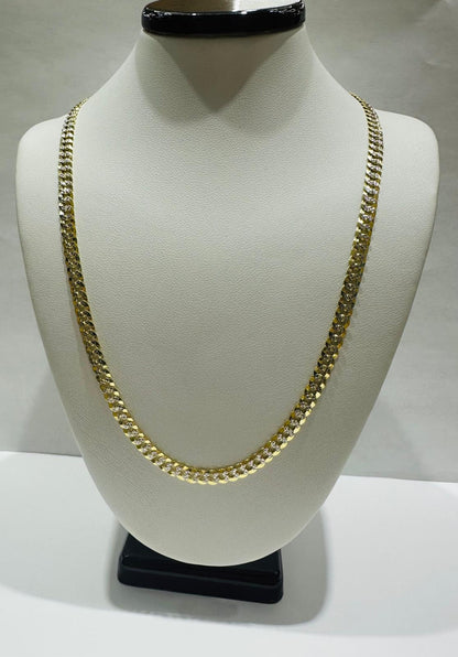 10K GOLD DIAMOND CUT CUBAN LINK CHAIN- 20" - 4.05mm, 9.7gm