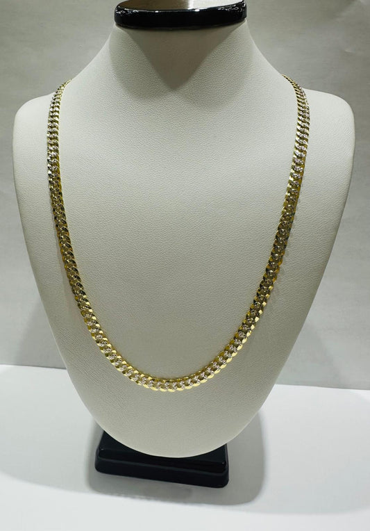 10K GOLD DIAMOND CUT CUBAN LINK CHAIN- 20" - 4.05mm, 9.7gm