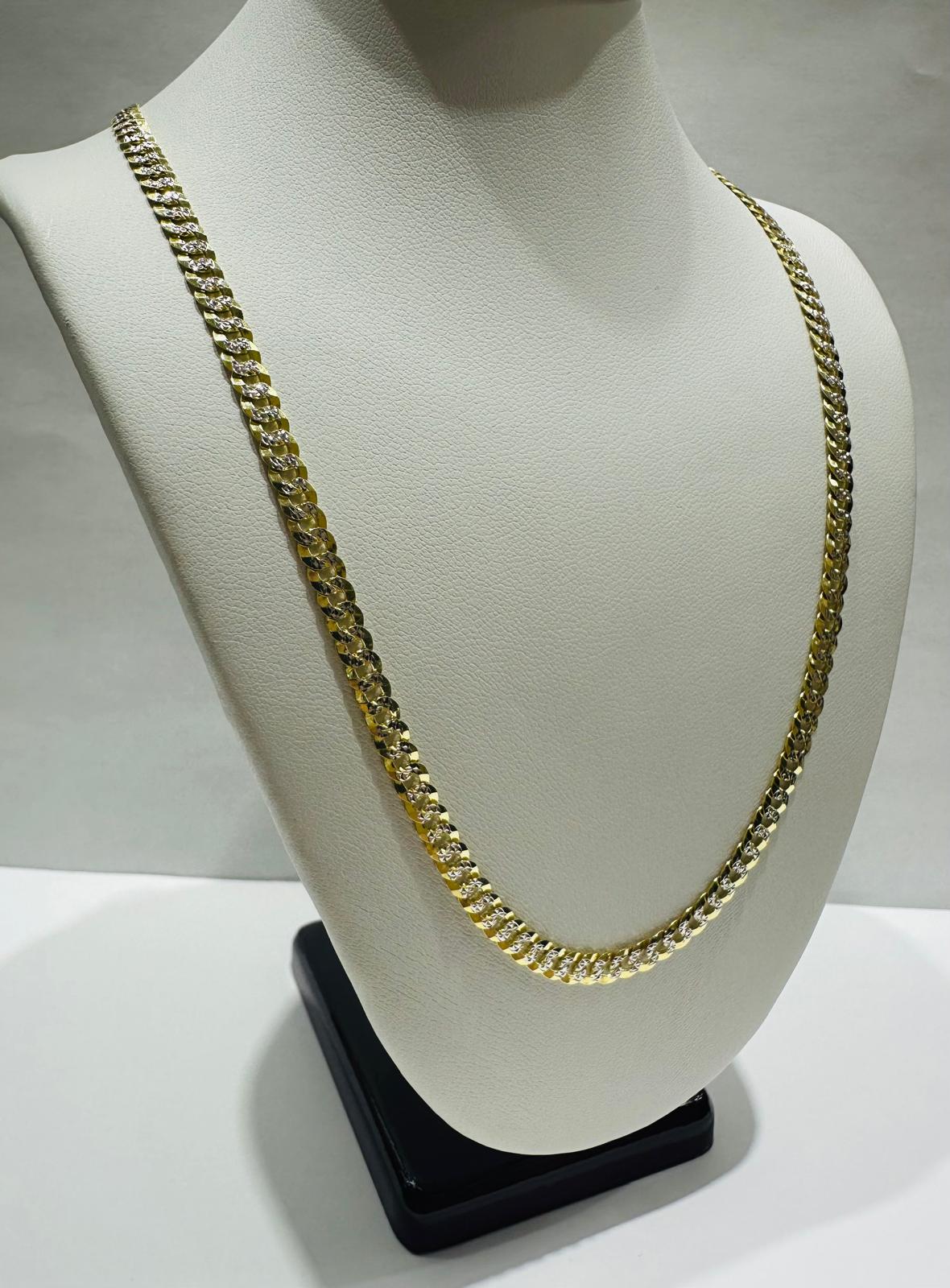 10K GOLD DIAMOND CUT CUBAN LINK CHAIN- 20" - 4.05mm, 9.7gm