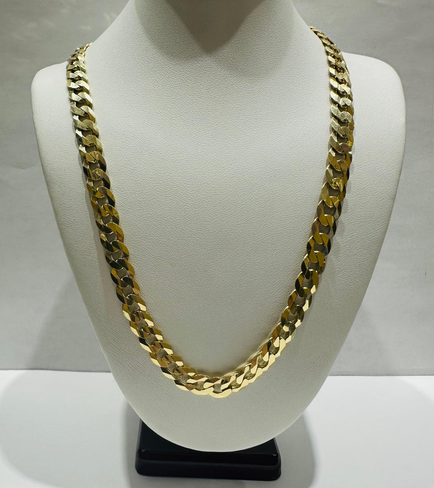 10K GOLD CUBAN LINK CHAIN- 20" - 7.30mm, 32.9gm
