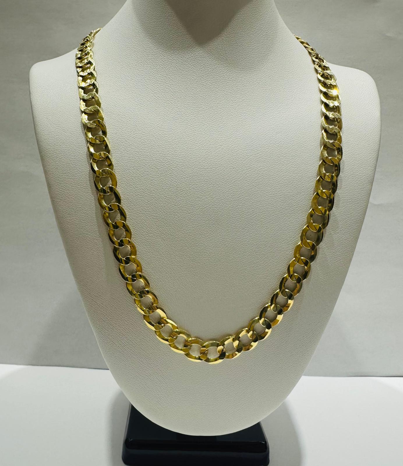 10K GOLD CUBAN LINK CHAIN- 16" - 7.10mm, 17.3gm