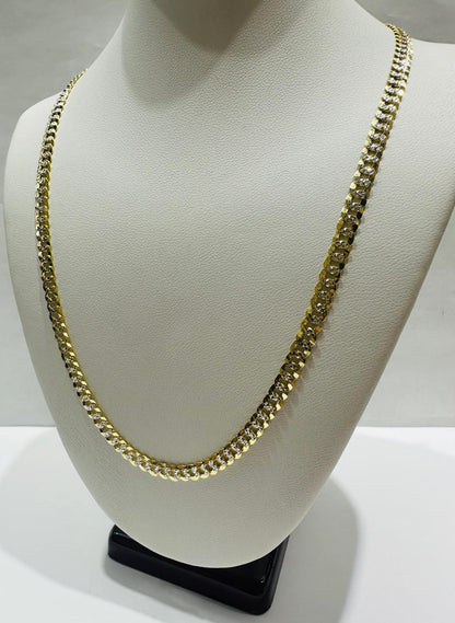 10K GOLD DIAMOND CUT CUBAN LINK CHAIN- 20" - 4.05mm, 9.7gm