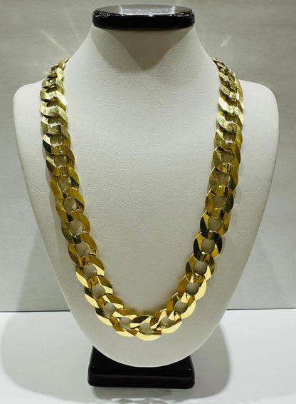 10K GOLD CUBAN LINK CHAIN- 28" - 7.60mm, 83.4gm
