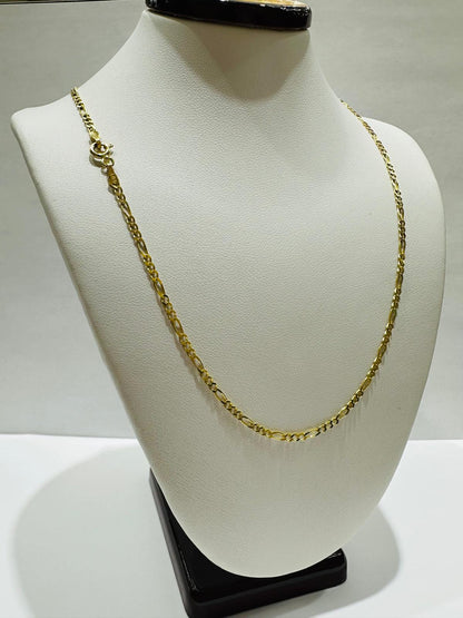 10K GOLD FIGARO LINK CHAIN- 20" - 1.90mm, 2.9gm