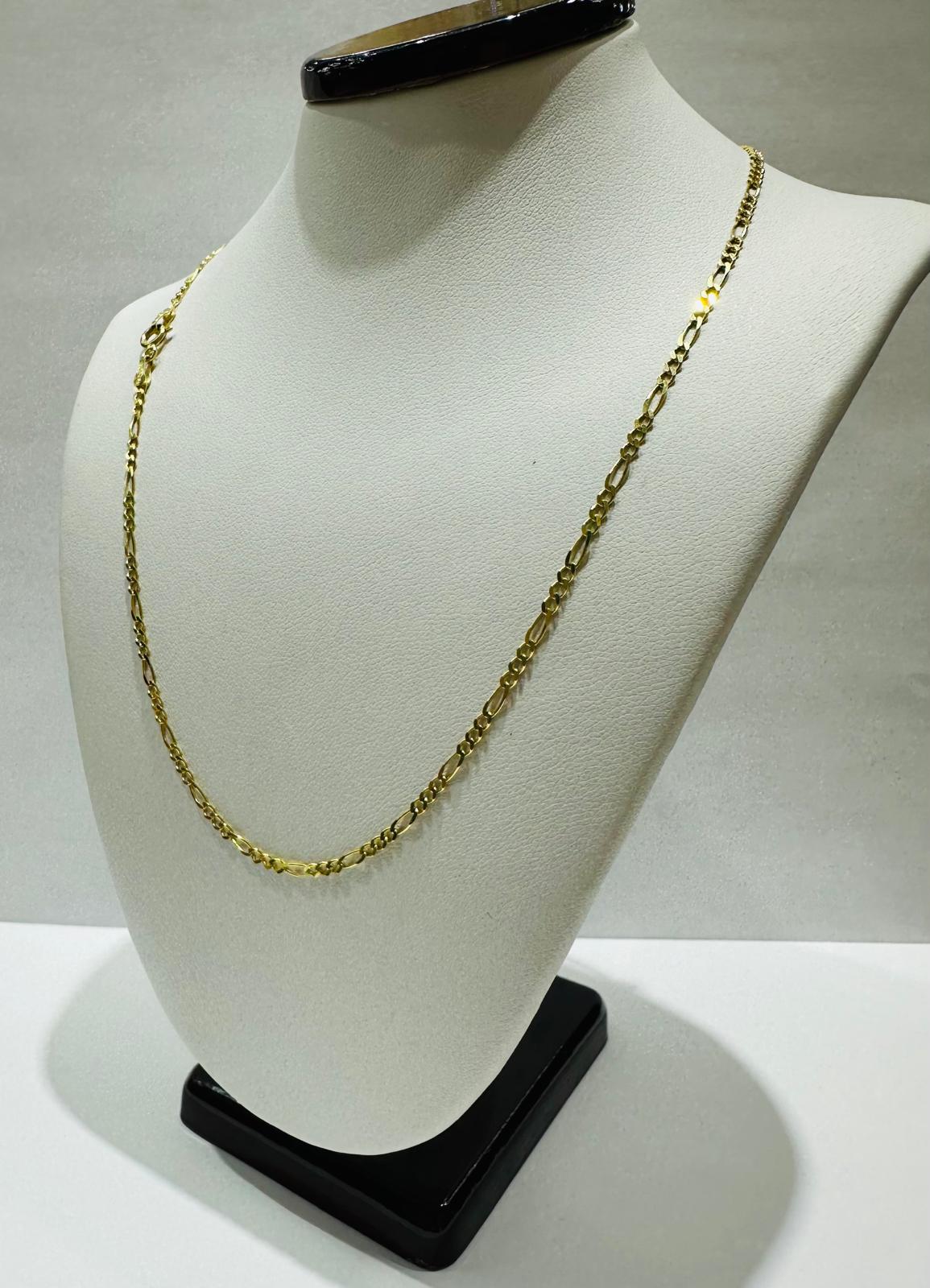 10K GOLD FIGARO LINK CHAIN- 20" - 1.90mm, 2.9gm