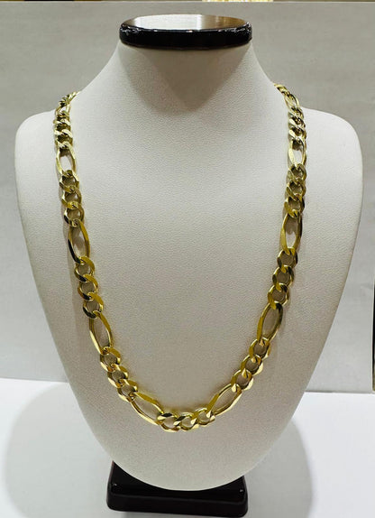 10K GOLD FIGARO LINK CHAIN- 20" - 6.55mm, 24.4gm