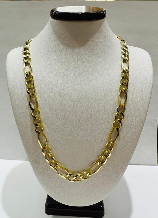 10K GOLD FIGARO LINK CHAIN- 20" - 6.55mm, 24.4gm