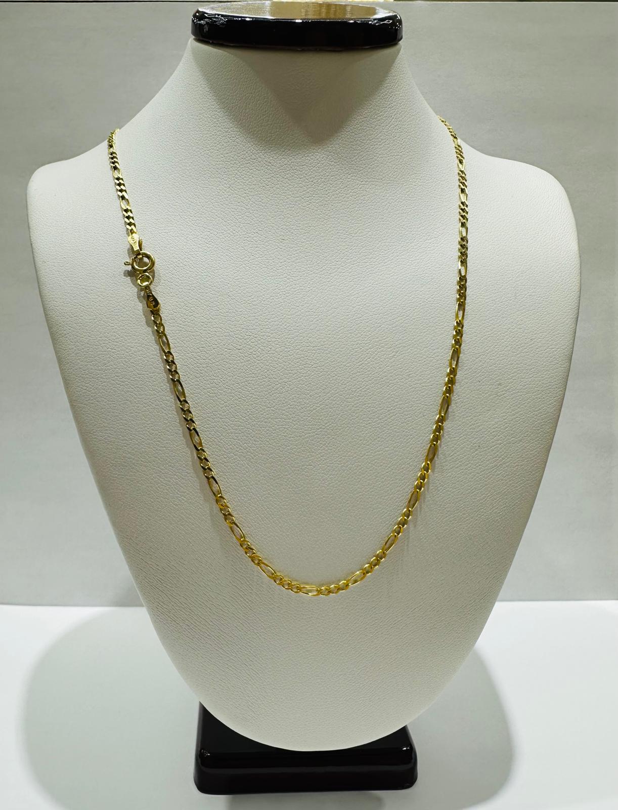 10K GOLD FIGARO LINK CHAIN- 20" - 1.90mm, 2.9gm