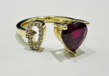 10K GOLD INITIAL LETTER "O" RING WITH CZ STONE
