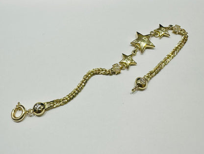 10K GOLD STAR BRACELET 7" - 5.4gm
