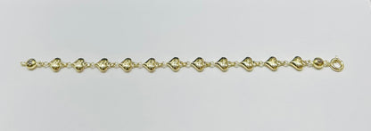 10K GOLD HEART BRACELET 8" - 6.4gm