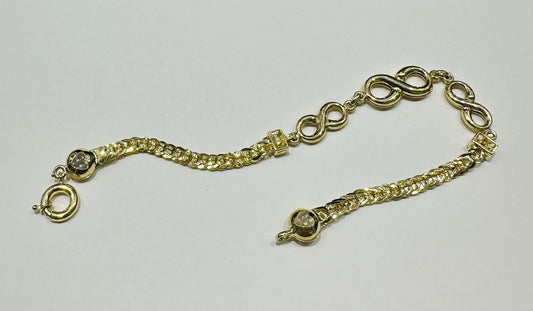 10K GOLD INFINITY SYMBOL LINK BRACELET 7" - 5.3gm