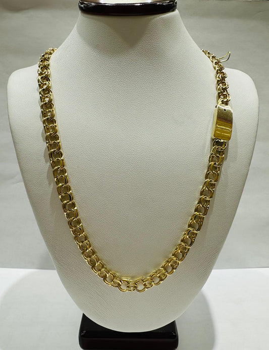 10K GOLD CHINO LINK CHAIN- 22" - 7.20mm, 51.1gm