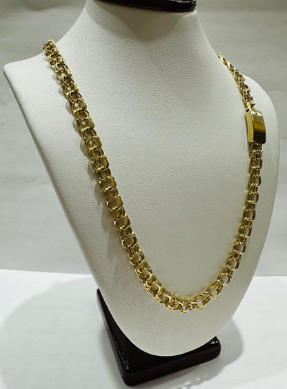 10K GOLD CHINO LINK CHAIN- 22" - 7.20mm, 51.1gm