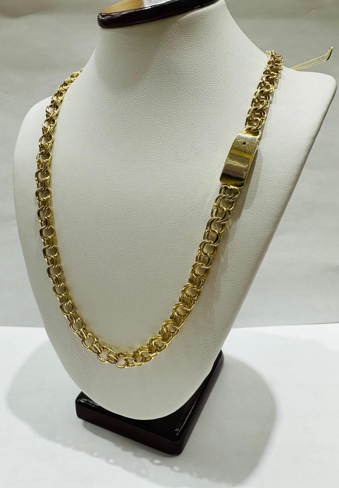 10K GOLD CHINO LINK CHAIN- 22" - 7.20mm, 51.1gm