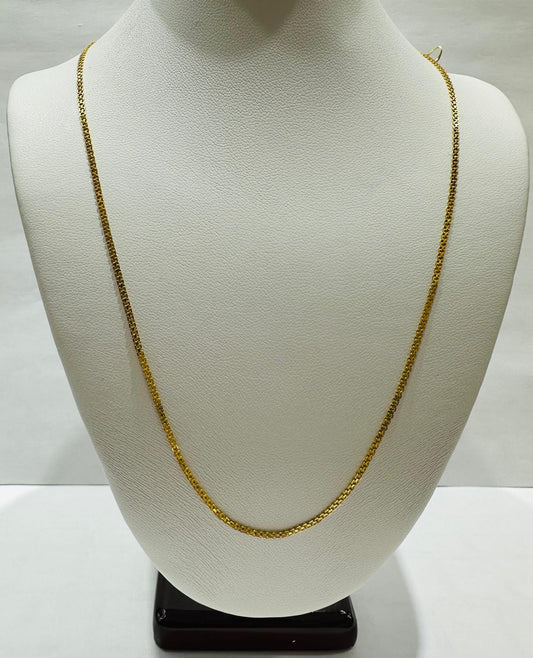 21K GOLD CUBAN LINK CHAIN- 17" - 1.32mm, 2.9gm