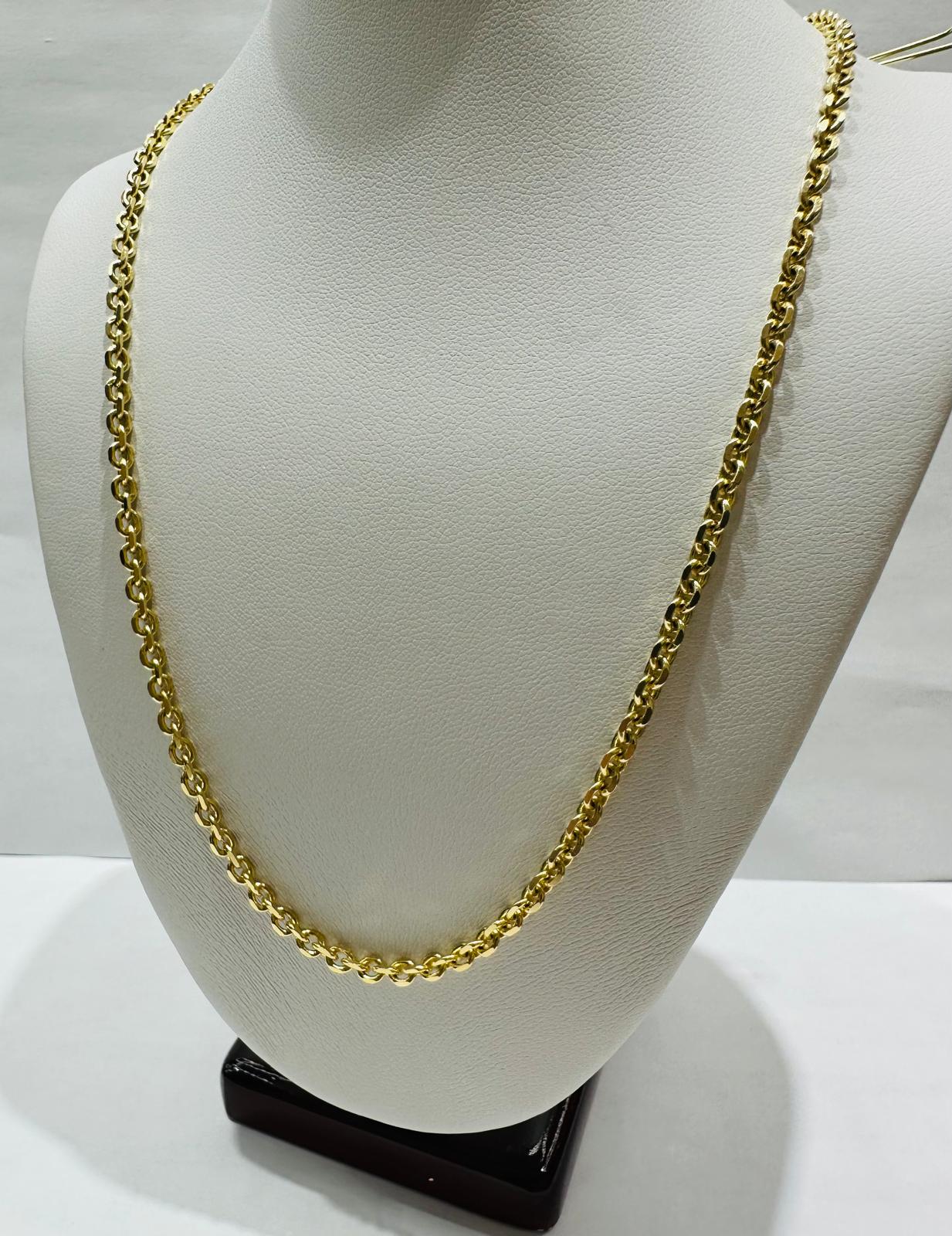 14K GOLD OVAL LINK CHAIN- 24" - 3.10mm, 18.4gm