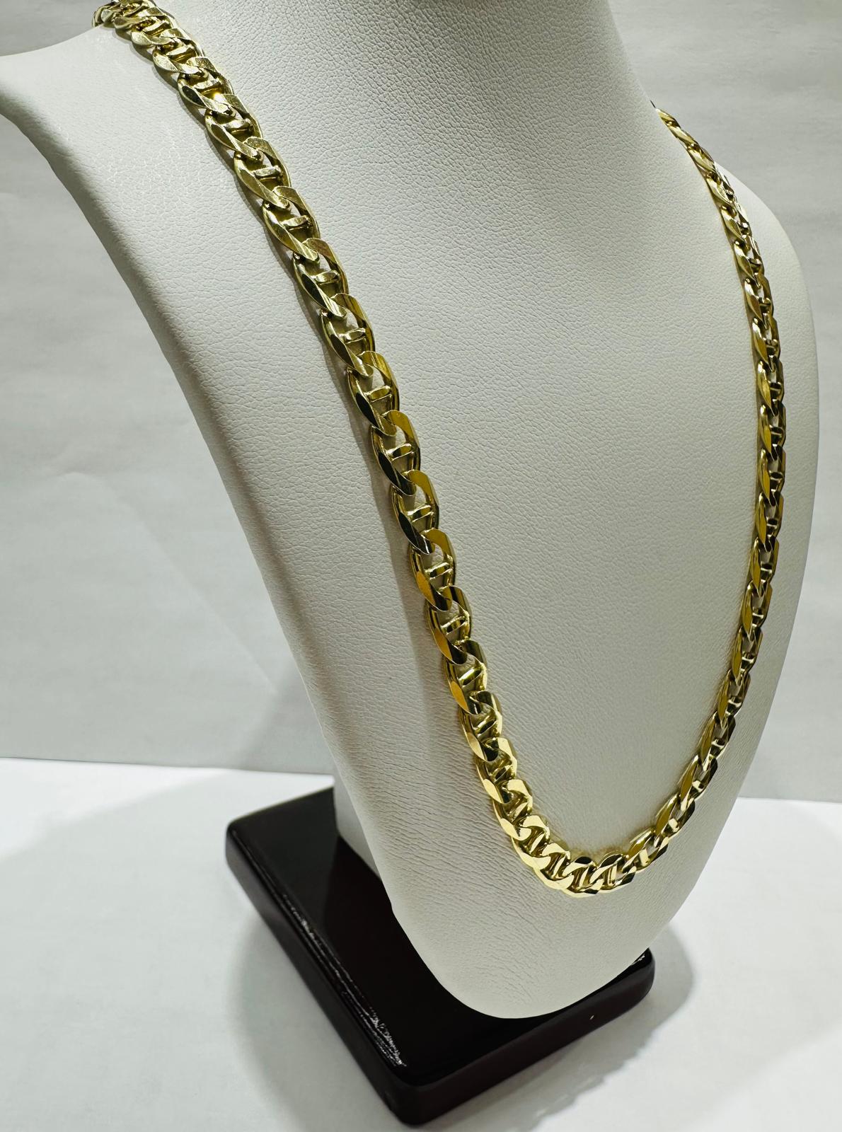 14K GOLD FLAT MARINER/ANCHOR CHAIN- 20" - 5.75mm, 26.5gm