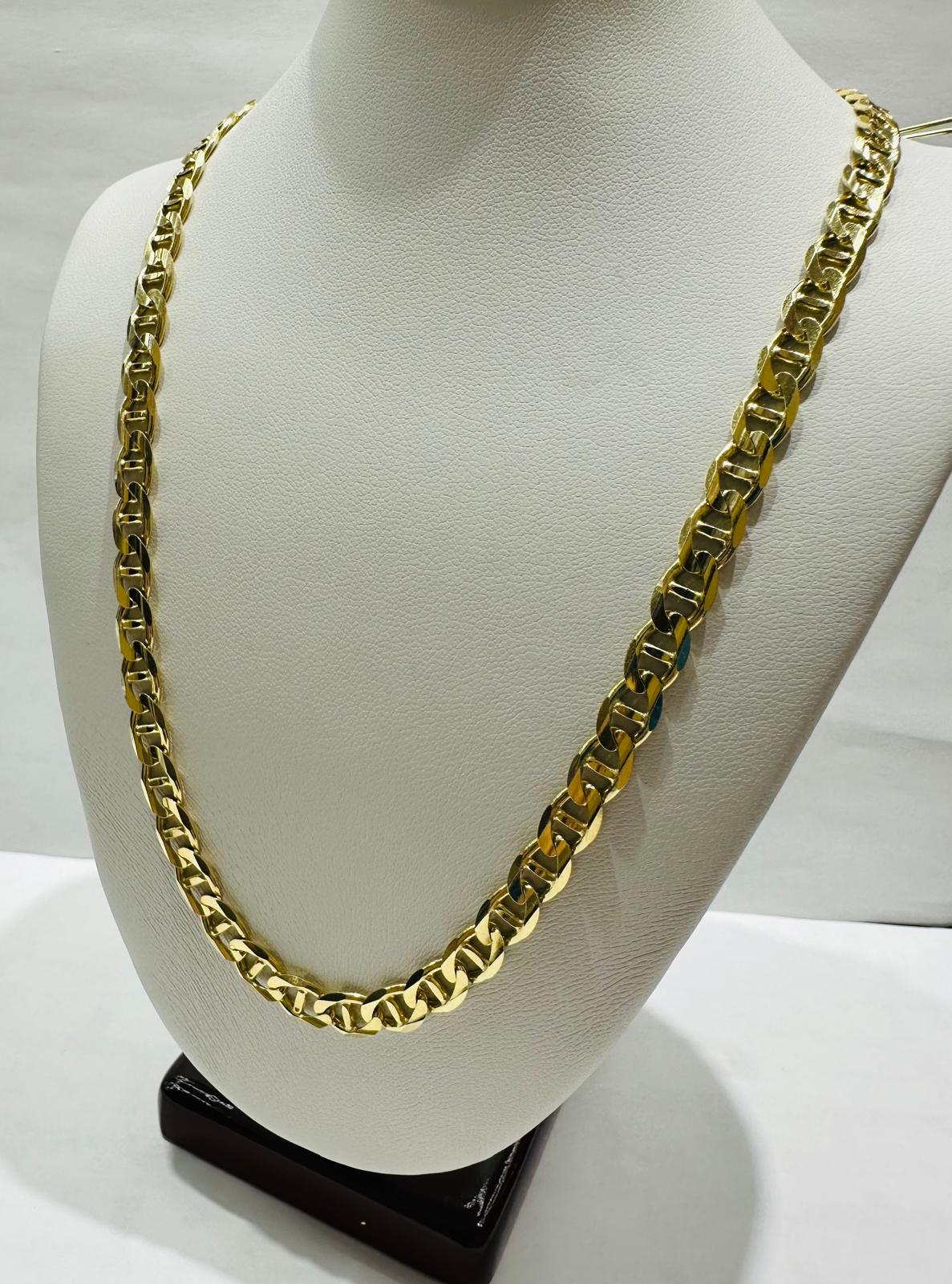 14K GOLD FLAT MARINER/ANCHOR CHAIN- 20" - 5.75mm, 26.5gm