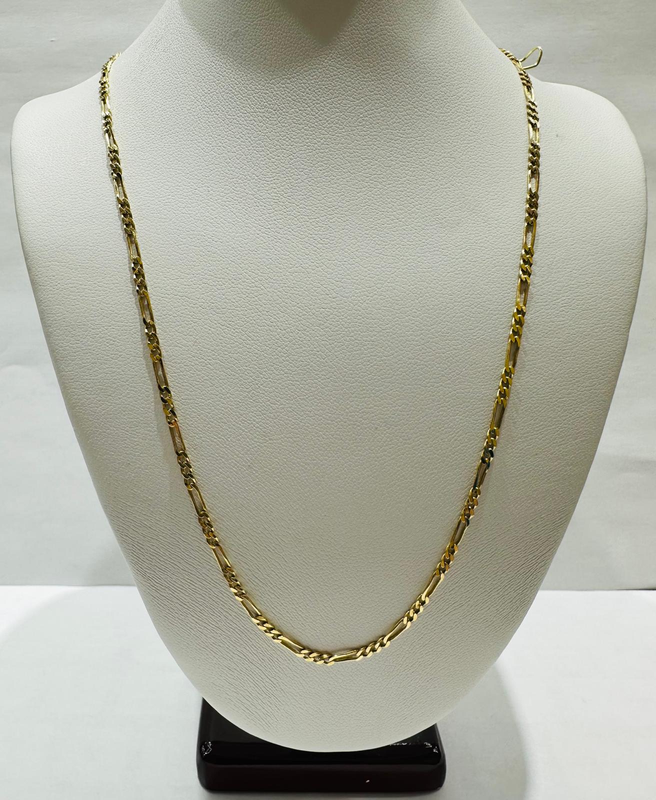 18K GOLD FIGARO LINK CHAIN- 20" - 2.00mm, 5.3gm