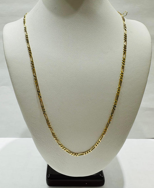 18K GOLD FIGARO LINK CHAIN- 20" - 2.00mm, 5.3gm