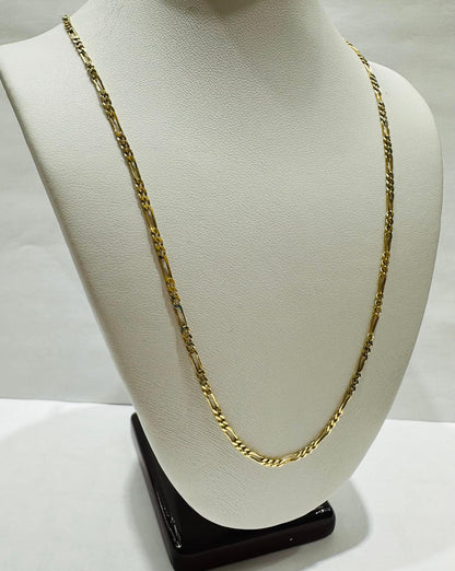 18K GOLD FIGARO LINK CHAIN- 20" - 2.00mm, 5.3gm