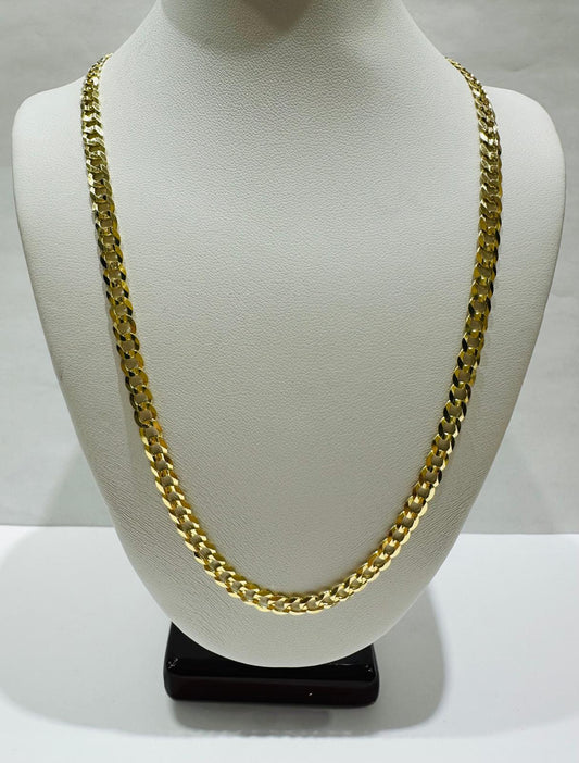 14K GOLD CUBAN LINK CHAIN- 22" - 4.55mm, 13.8gm