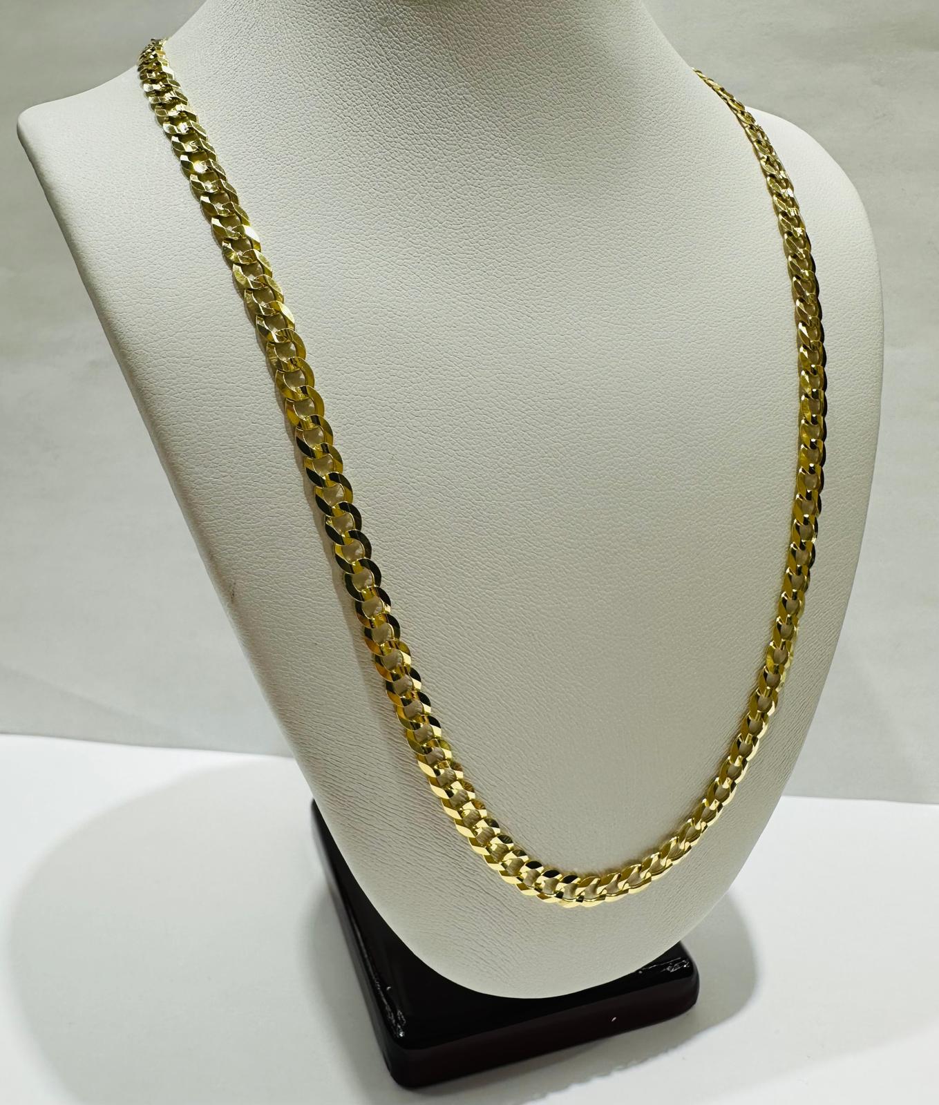 14K GOLD CUBAN LINK CHAIN- 22" - 4.55mm, 13.8gm