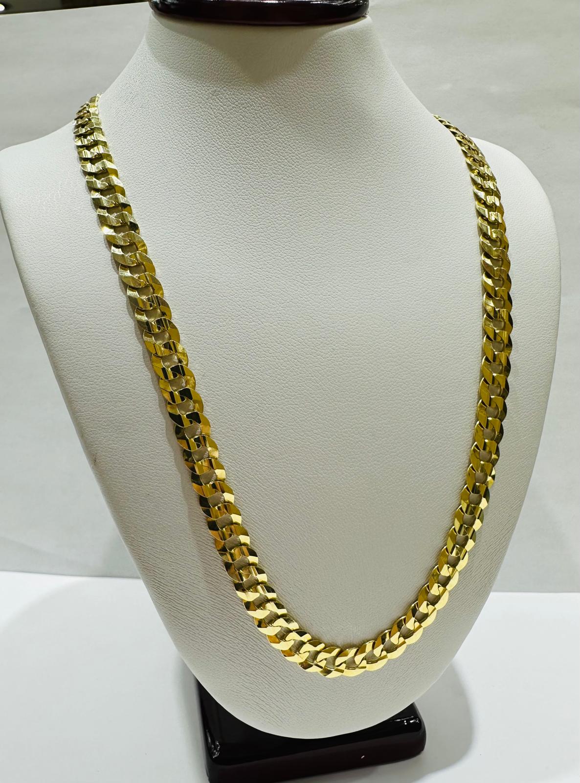 14K GOLD CUBAN LINK CHAIN- 22" - 7.42mm, 33.6gm