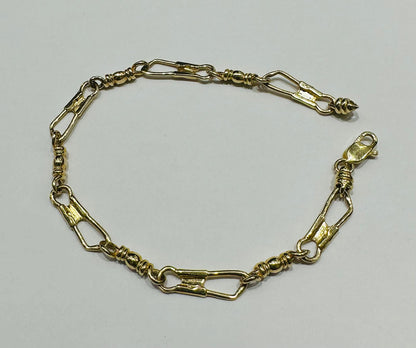 14K GOLD FISHER OF MEN BRACELET  7.5"   9.2gm
