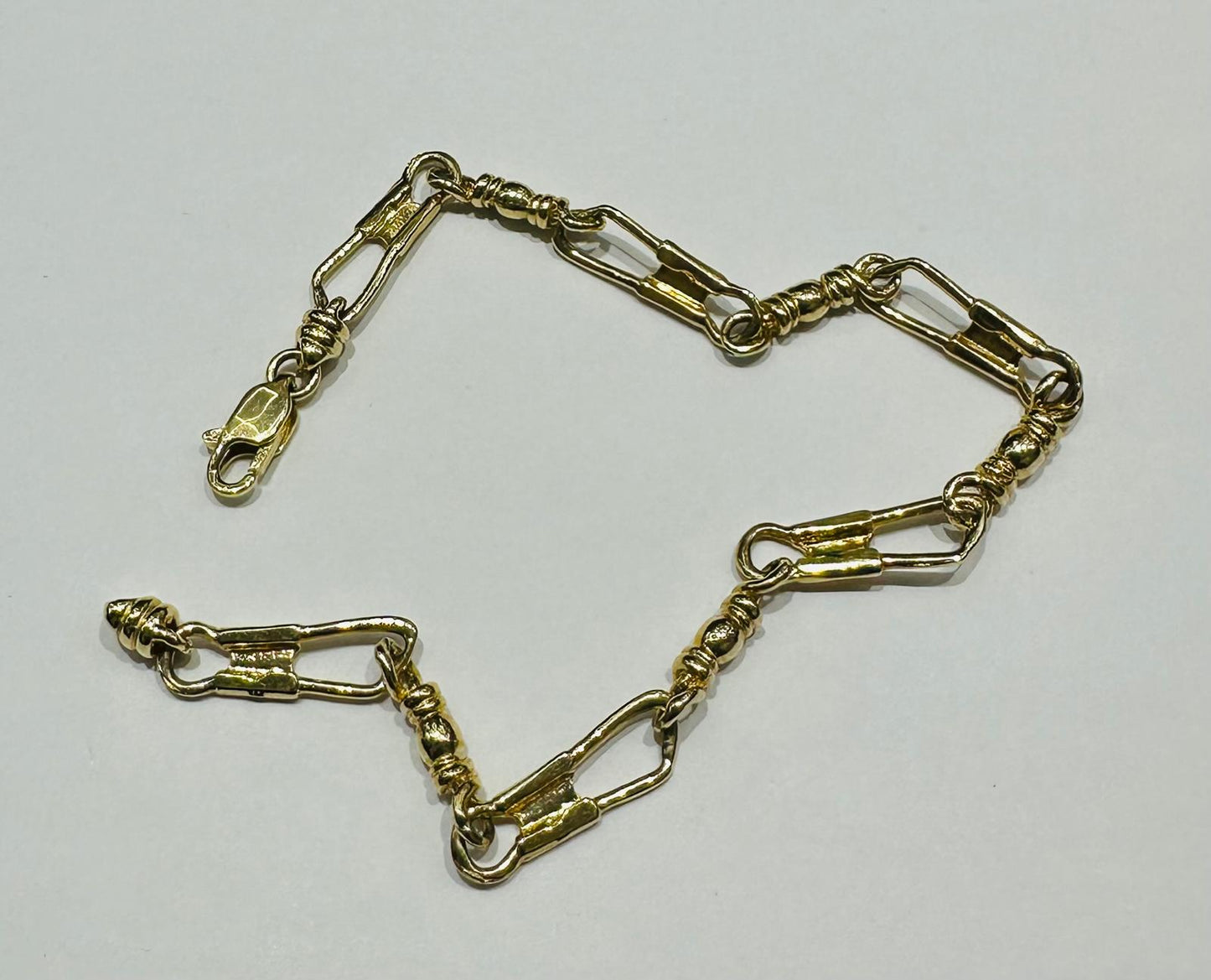 14K GOLD FISHER OF MEN BRACELET  7.5"   9.2gm
