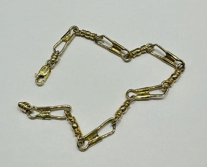 14K GOLD FISHER OF MEN BRACELET  7.5"   9.2gm