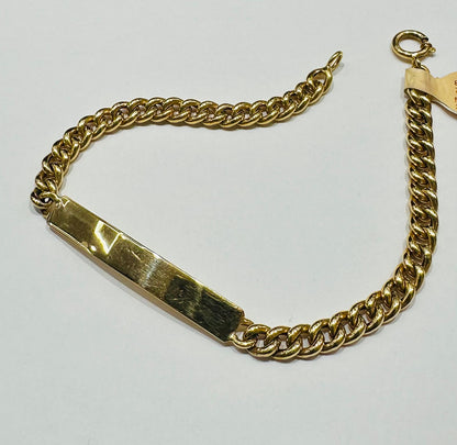18K GOLD MIAMI CUBAN LINK BRACELET  8"  5.05mm   7.7gm
