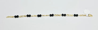 14K GOLD BEADS BRACELET  6.5"   2.6gm
