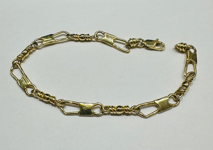 14K GOLD FISHER OF MEN BRACELET  7.5"   9.2gm