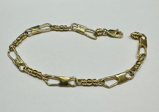 14K GOLD FISHER OF MEN BRACELET  7.5"   9.2gm